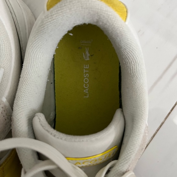 White and yellow Lacoste size 8 shoes - Picture 2 of 4